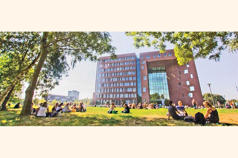 A partial view of Wageningen University and Research (WUR) in the Netherlands            	  —Collected