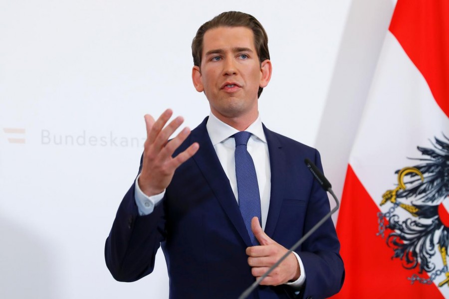 Austrian Chancellor Sebastian Kurz addresses the media in Vienna, Austria, May 18, 2019 - REUTERS/Leonhard Foeger