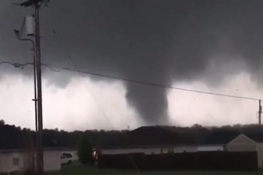 One tornado skirted just a few miles north of Joplin, Missouri, causing some damage in the town of Carl Junction - Source: Twitter