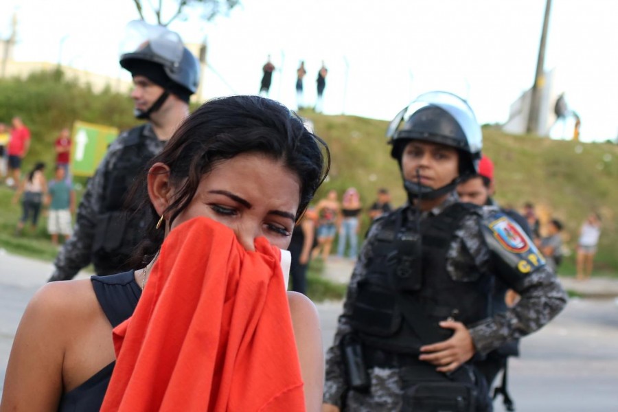 A relative of an inmate reacts in front of a prison complex in the Brazilian state of Amazonas after prisoners were found strangled to death in four separate jails, according to the penitentiary department in Manaus, Brazil May 27, 2019 - REUTERS/Bruno Kelly