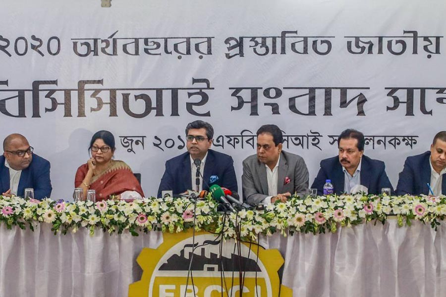 FBCCI President Sheikh Fazle Fahim speaking at a press conference in Dhaka on Saturday. Photo: UNB