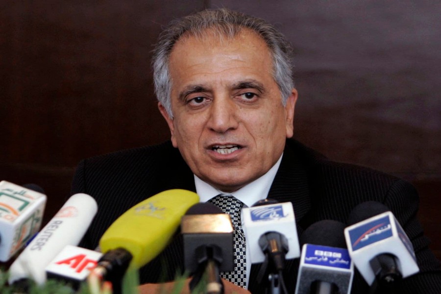 Zalmay Khalilzad, the Trump administration's special envoy for Afghan peace, speaks during a news conference in Kabul in 2009 - Rafiq Maqbool/AP