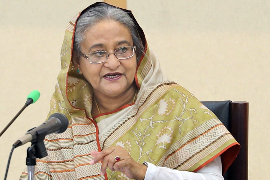 Prime Minister Sheikh Hasina is seen in this undated Focus Bangla photo