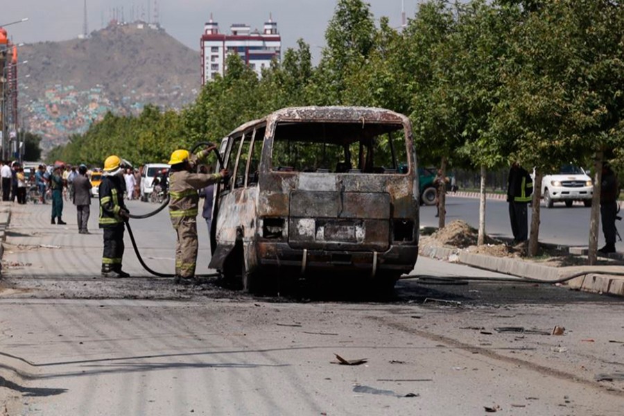 Firefighters clear the site of a blast in Kabul, Afghanistan — AP file photo used for representation