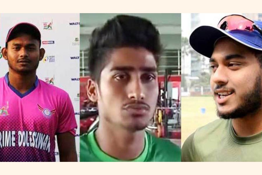 Three young cricketers  injured in road accident