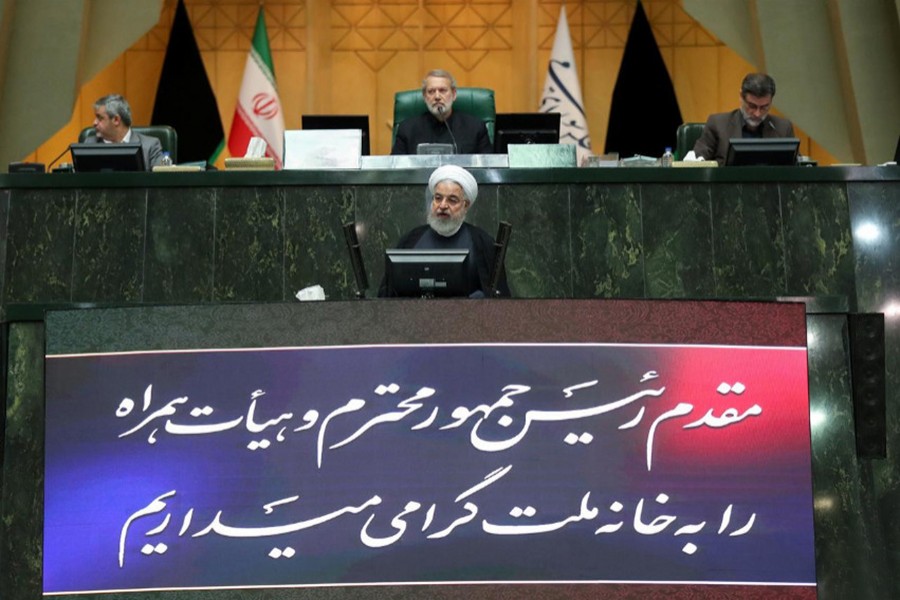 Iranian President Hassan Rouhani speaks during a session of parliament in Tehran, Iran on September 3, 2019 — Official Presidential website/Handout via REUTERS