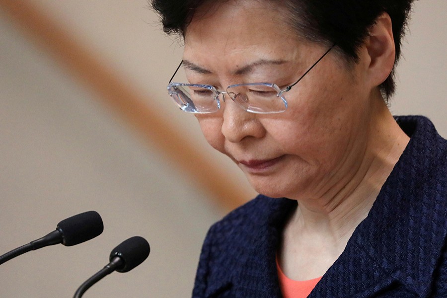 Hong Kong's Chief Executive Carrie Lam holds a news a conference in Hong Kong, China on August 20 — Reuters/Files