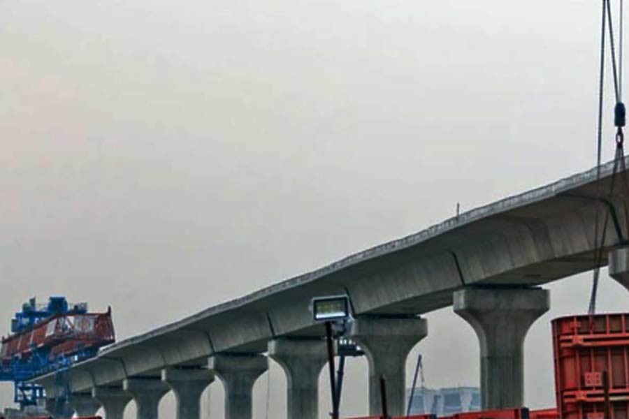 The construction of the metrorail from Uttara to Motijheel is under way in full swing. —Photo: bdnews24.com/ Abdullah Al Momin