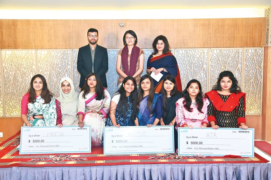 Winning teams with dignitaries of the `Innovators against Gender Based Violence (GBV) Competition’