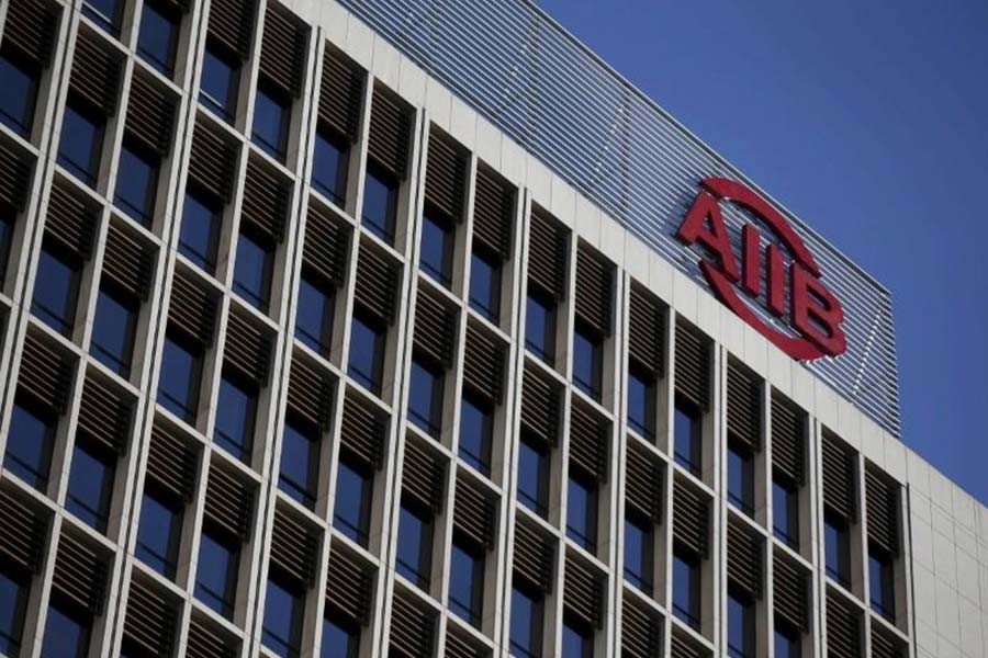 The logo of Asian Infrastructure Investment Bank (AIIB) is seen at its headquarter building in Beijing of China. -Reuters file photo