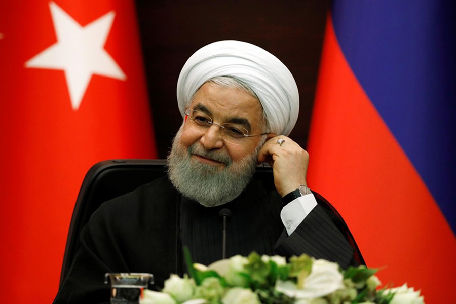 Iranian President Hassan Rouhani attends a joint news conference with his counterparts Tayyip Erdogan of Turkey and Vladimir Putin of Russia in Ankara, Turkey on September 16, 2019 — Reuters photo