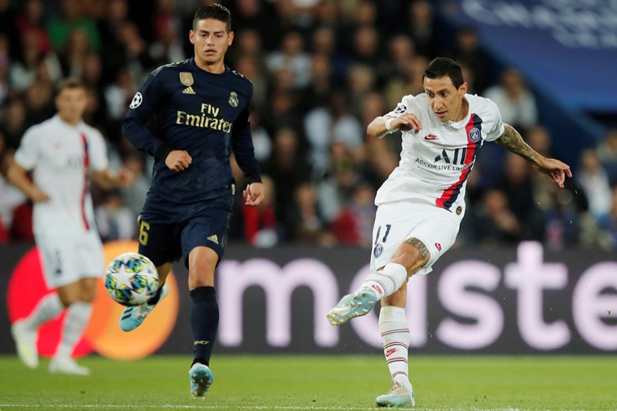 Paris St Germain's Angel Di Maria scores their second goal — Reuters photo