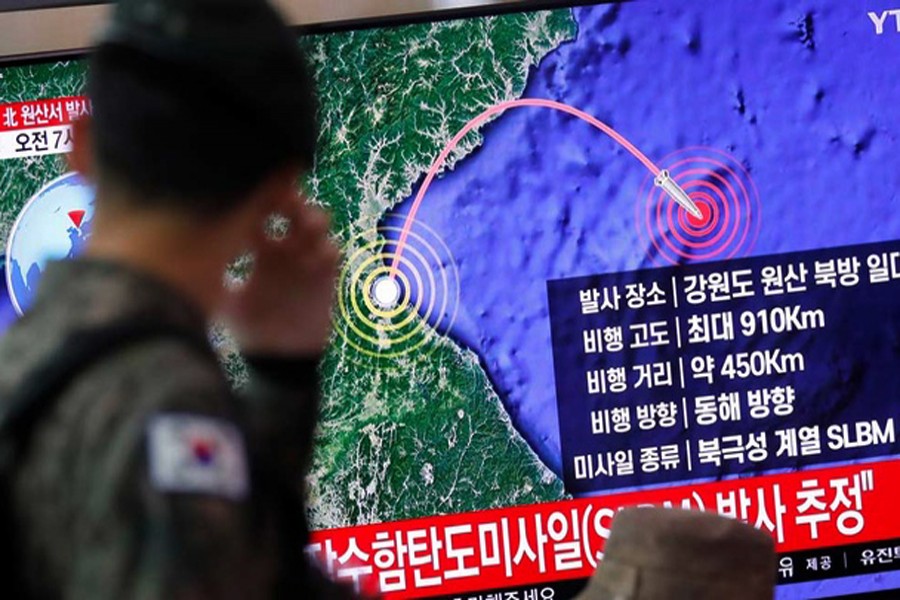 North Korea fires 'submarine-launched' missile