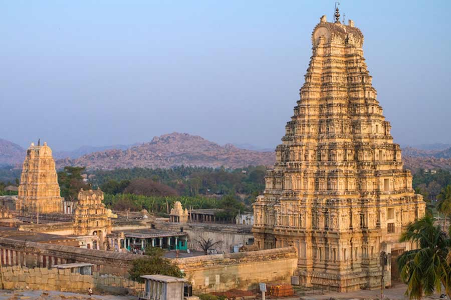 The Virupaksha Temple in the city of Hampi in India