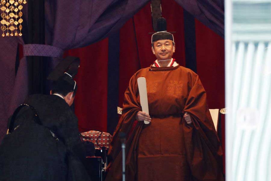 Japanese Emperor Naruhito proclaims enthronement in highly ritualised ceremony