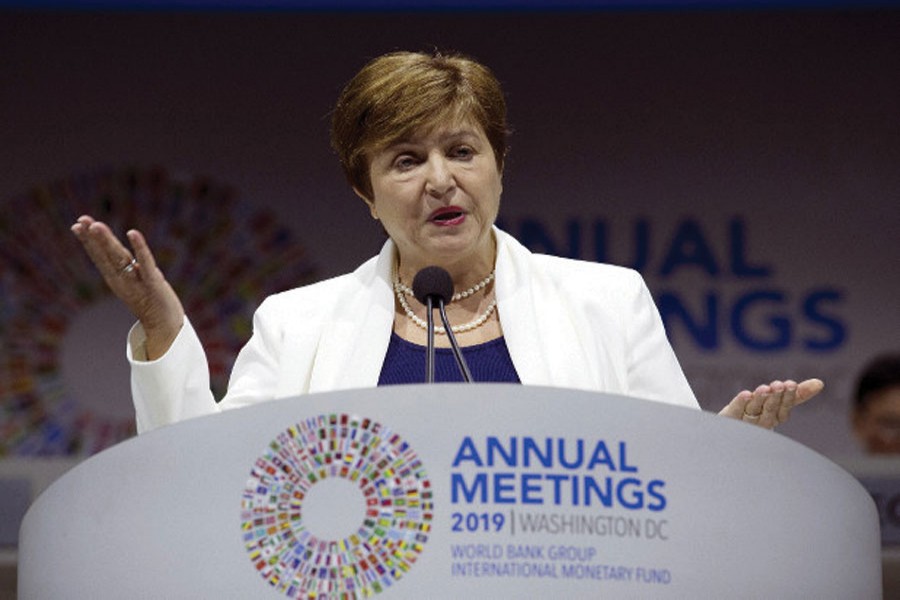 International Monetary Fund (IMF) Managing Director Kristalina Georgieva speaks during the opening ceremony of the World Bank/IMF Annual Meetings in Washington on October 18, 2019.  	—Photo: AP