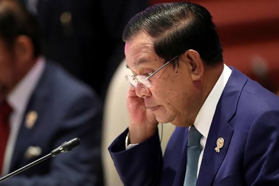 Cambodia's Prime Minister Hun Sen attends an ASEAN leaders summit with United Nations Secretary-General Antonio Guterres, in Bangkok, Thailand on November 3, 2019 — Reuters/Files