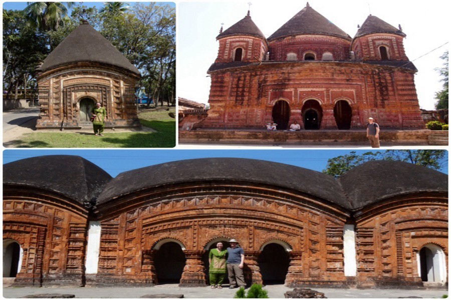 Chhoto Ahnik, Boro Govinda and Chhoto Govinda temples at Puthia in Rajshahi district — FE Photos