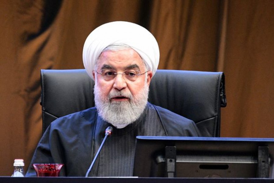 Iranian president Hassan Rouhani speaks during the Kuala Lumpur Summit roundtable session in Kuala Lumpur, Malaysia, December 19, 2019. Malaysia Department of Information/Handout via Reuters/File Photo