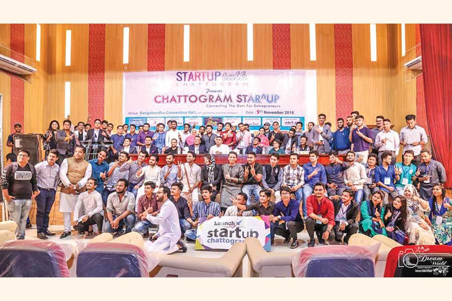 A photo from Startup Chattogram launch event in November 2018 at Bangabandhu Convention Hall