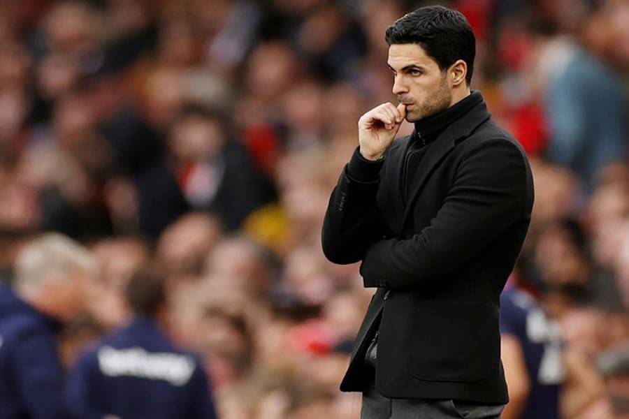 Reuters file photo shows Arsenal manager Mikel Arteta