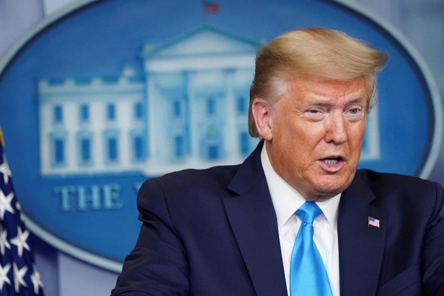 US President Donald Trump addresses the daily coronavirus task force briefing at the White House in Washington, US on April 7, 2020 — Reuters photo