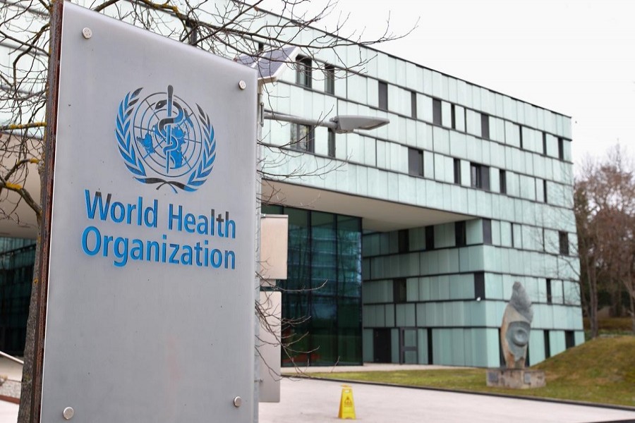 A logo is pictured outside a building of the World Health Organization (WHO) during an executive board meeting on an update on the coronavirus outbreak, in Geneva, Switzerland, February 06, 2020. – Reuters