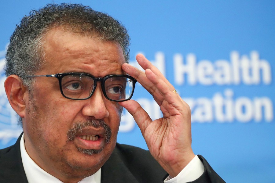 Director General of the World Health Organization (WHO) Tedros Adhanom Ghebreyesus speaks during a news conference on the situation of the coronavirus (COVID-2019), in Geneva, Switzerland on February 28, 2020 — Reuters/Files