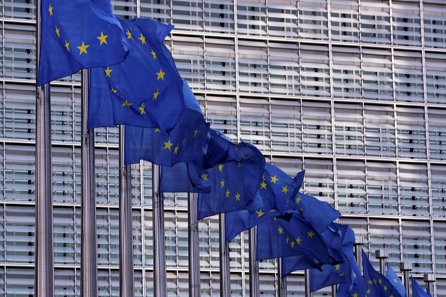 European Union flags fly outside the European Commission headquarters in Brussels, Belgium, February 19, 2020. — Reuters/Files