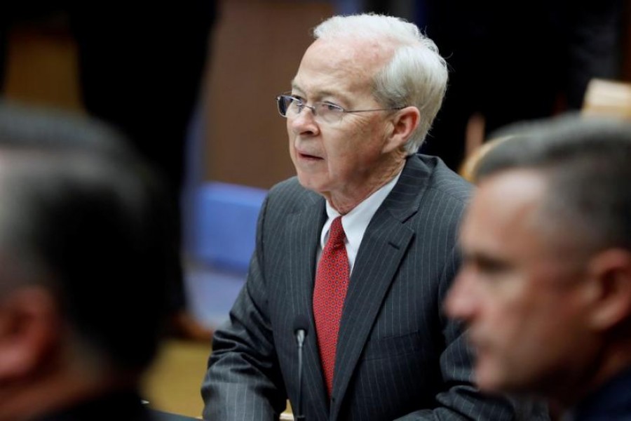 Acting Deputy Attorney General Dana J. Boente looks on while Attorney General Jeff Sessions speaks during a meeting with the Organized Crime Council and Organized Crime Drug Enforcement Task Force Executive Committee in Washington, D.C., U.S. April 18, 2017. REUTERS/Aaron P. Bernstein