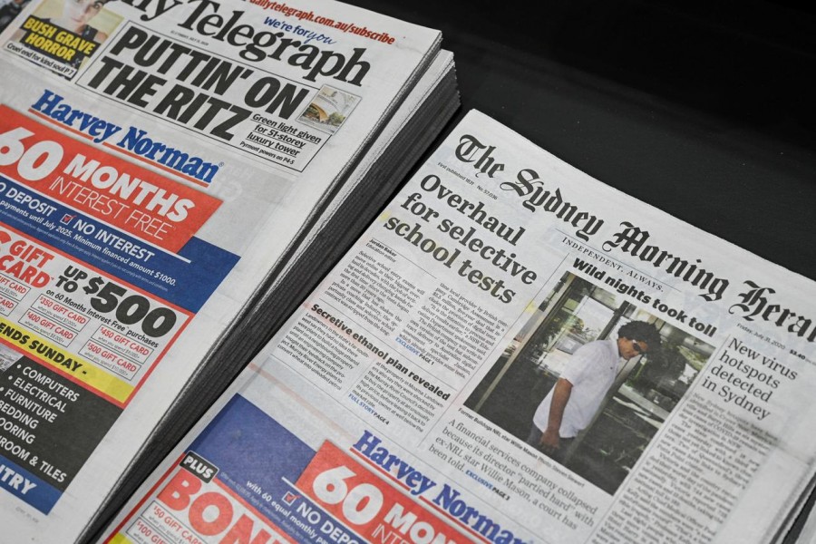 Newspapers are seen for sale at a shop in Sydney, Australia on July 31, 2020 — Reuters photo