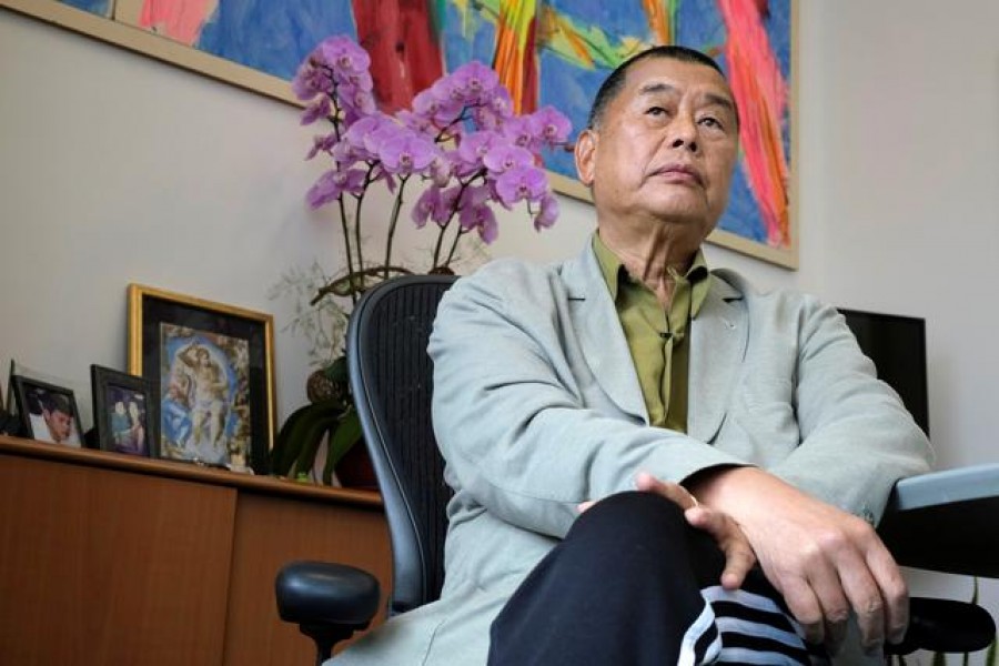 Media mogul Jimmy Lai Chee-ying, founder of Apple Daily speaks during an interview to response national security legislation in Hong Kong, China May 29, 2020. REUTERS/Tyrone Siu