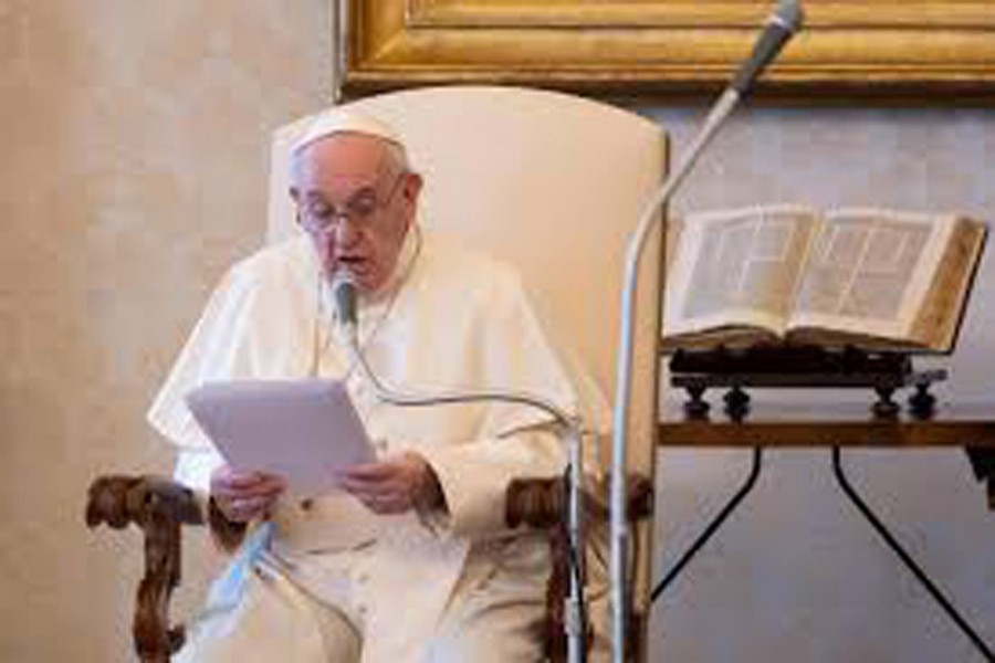 Pope Francis speaks during the weekly general audience, held virtually due to the coronavirus disease (COVID-19) pandemic, at the Vatican, August 19, 2020. Vatican Media/Handout via REUTERS