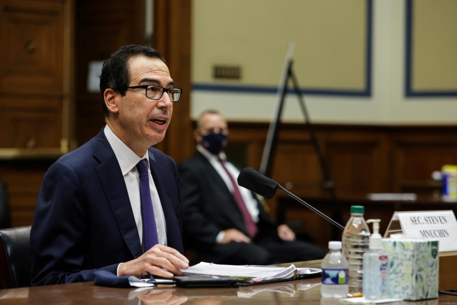 US Treasury Secretary Steve Mnuchin testifies before the US House Select Subcommittee on the Coronavirus Crisis on the Trump administration's response to country's economic crisis, on the Capitol Hill in Washington, DC, US September 1, 2020 — Reuters photo