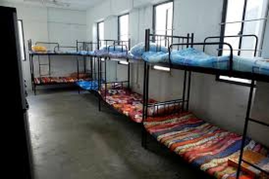 View of a dormitory room for migrant workers who have recovered from the coronavirus disease (COVID-19), amid the outbreak in Singapore May 15, 2020. REUTERS/Edgar Su