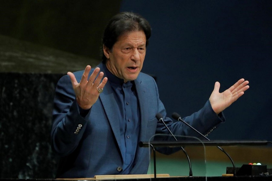 Imran Khan, prime minister of Pakistan, addresses the 74th session of the United Nations General Assembly at UN headquarters in New York, US, September 27, 2019 — Reuters/Files