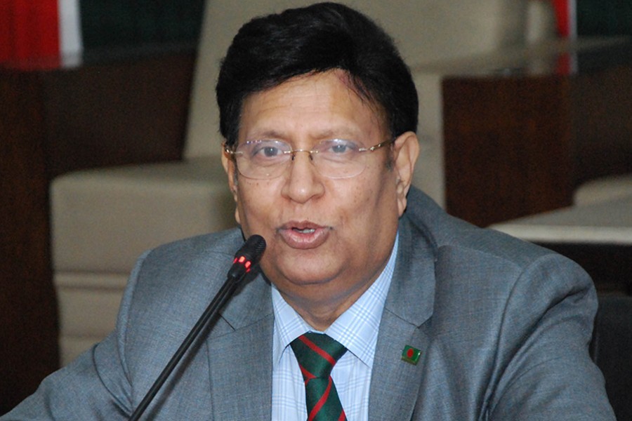 Bangladesh's Foreign Minister Dr Abdul Momen seen in this undated Focus Bangla photo