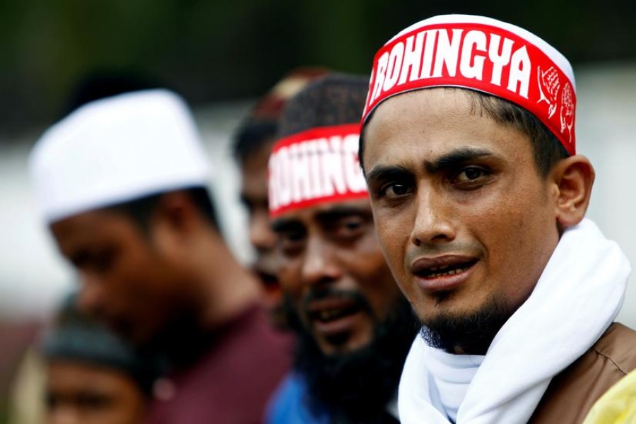 Rohingya living in Malaysia protest against the treatment of Myanmar's Rohingya Muslims near the Myanmar embassy in Kuala Lumpur, Malaysia, September 8, 2017 — Reuters/Files