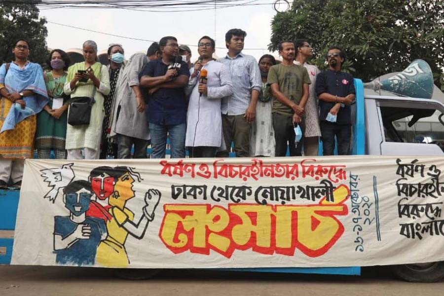 Anti-rape protesters kick off 'long march' to Noakhali