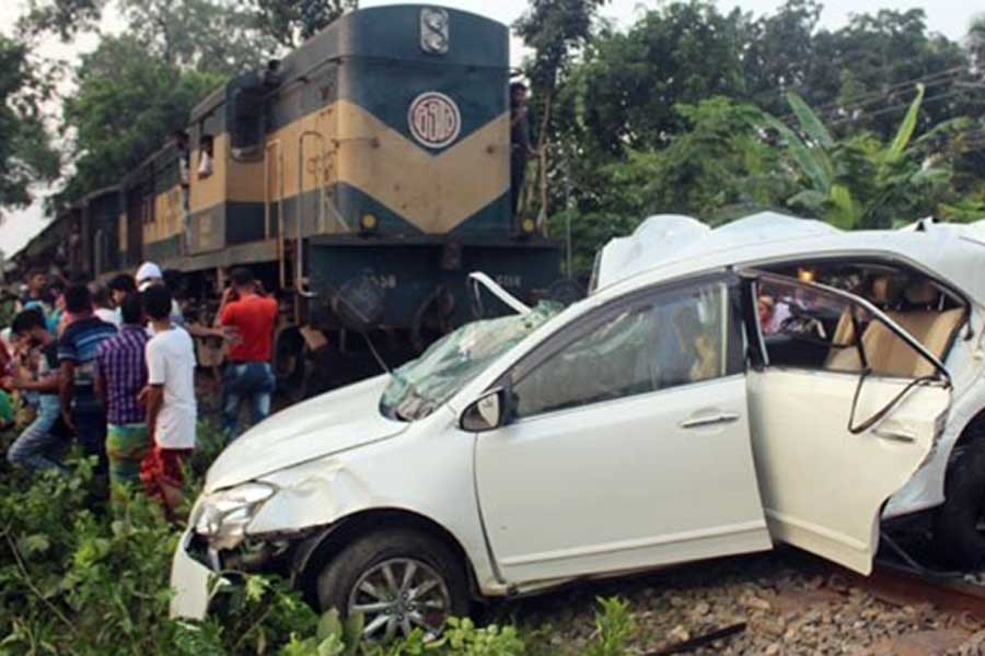 Four die as train hits car at Jashore level crossing