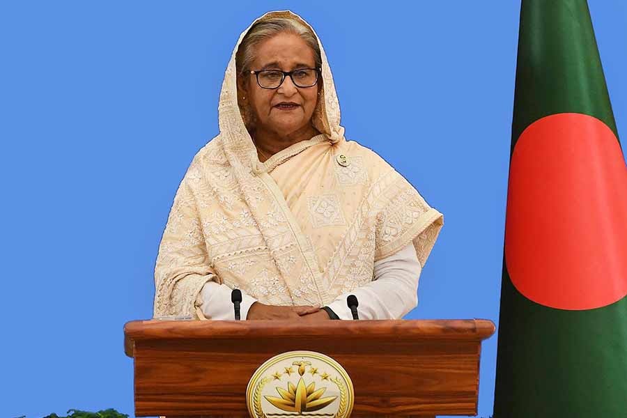 Prime Minister Sheikh Hasina addressing the First International e-Conference on Critical Care-2020 on Saturday -PID Photo