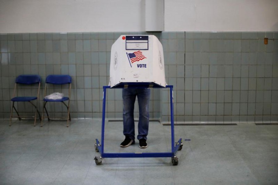 A voter fills out his ballot on election day in the Brooklyn borough of the New York City of New York on November 3, 2020 — Reuters photo