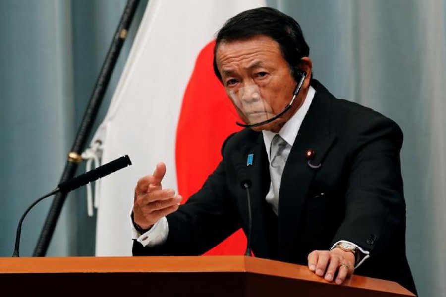 Japan's Finance Minister Taro Aso speaks at a news conference in Tokyo, Japan on September 16, 2020 — Reuters/Files