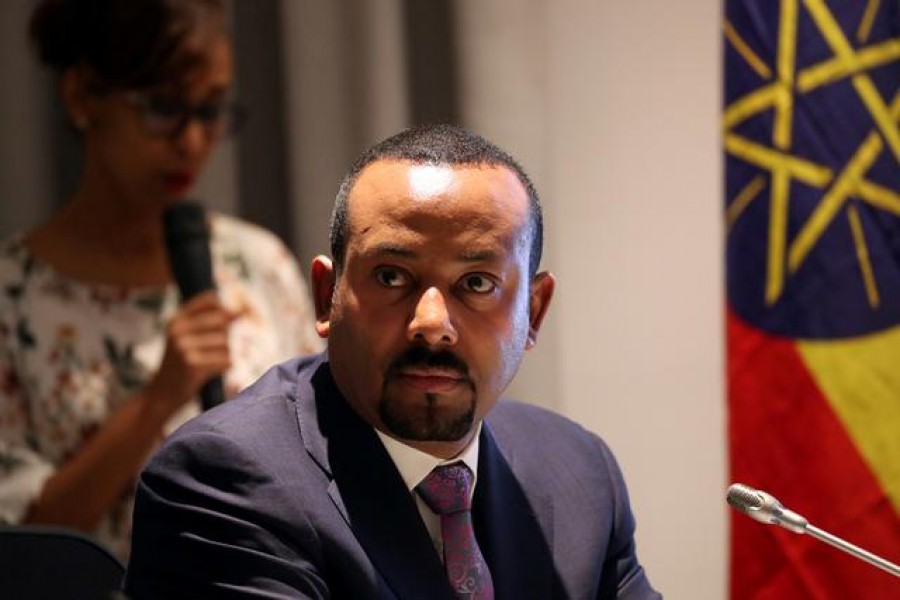 FILE PHOTO: Ethiopia's Prime Minister Abiy Ahmed attends a signing ceremony with European Commission President Ursula von der Leyen in Addis Ababa, Ethiopia December 7, 2019. REUTERS/Tiksa Negeri/File Photo