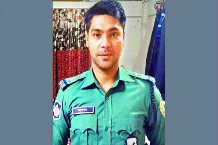 Suspended sub-inspector of Bandarbazar Police Station Akbar Hossain — File photo