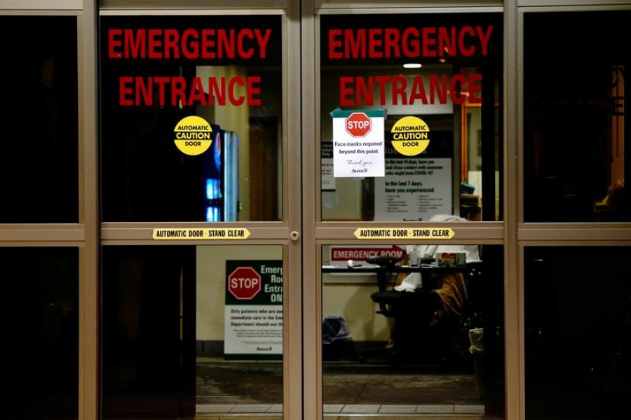 A view shows the entrance to the emergency room of Avera St Luke's Hospital as the coronavirus disease (Covid19) outbreak continues in Aberdeen, South Dakota, US on October 26, 2020 — Reuters/Files