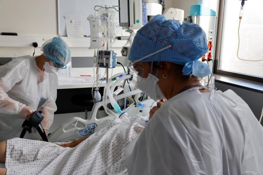 Nurses wearing protective masks and suits work in the Intensive Care Unit (ICU) where patients suffering from the coronavirus disease (Covid-19) are treated at Victor Provo hospital in Roubaix, France on November 6, 2020 — Reuters/Files