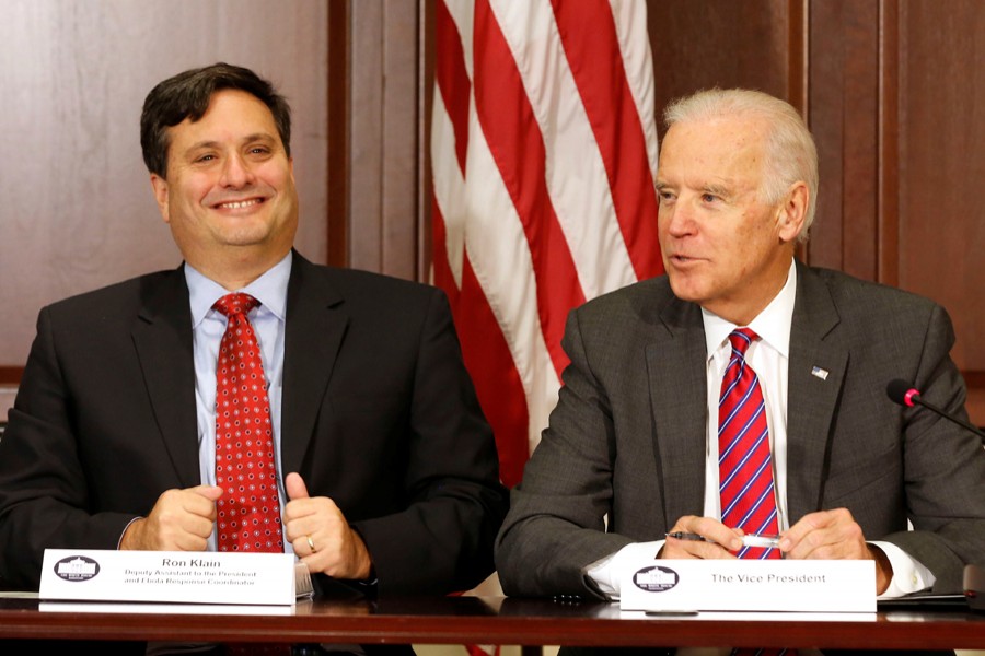 US President-elect Joe Biden (R) and Ron Klain seen in this undated Reuters photo