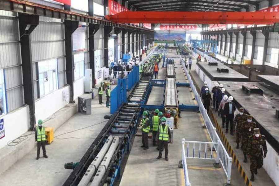 Chinese-built sleeper factory in Bangladesh starts production for mega rail project