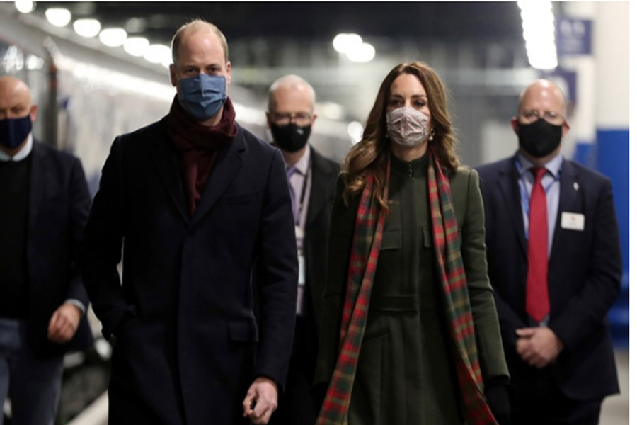 Prince William and his wife Kate arrived in Edinburgh on Monday at the start of a nationwide train tour of Britain to meet and thank frontline workers, care home staff and teachers for their efforts during the COVID-19 pandemic, reports Reuters.